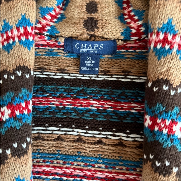 Vintage Southwestern Knit Cardigan Blanket Wrap Boho Cotton Chaps - Picture 15 of 15